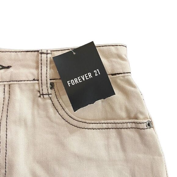 Forever 21 NEW small mini skirt cream colored - Picture 5 of 8